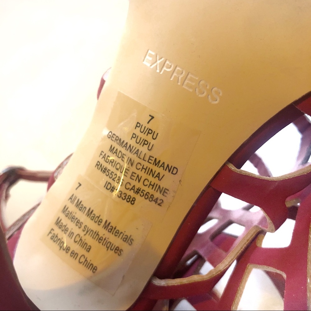 Express Red Caged Heels - Picture 5 of 6